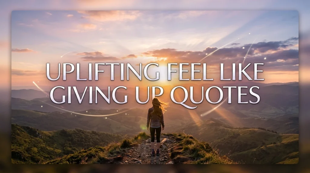 Uplifting Feel Like Giving Up Quotes