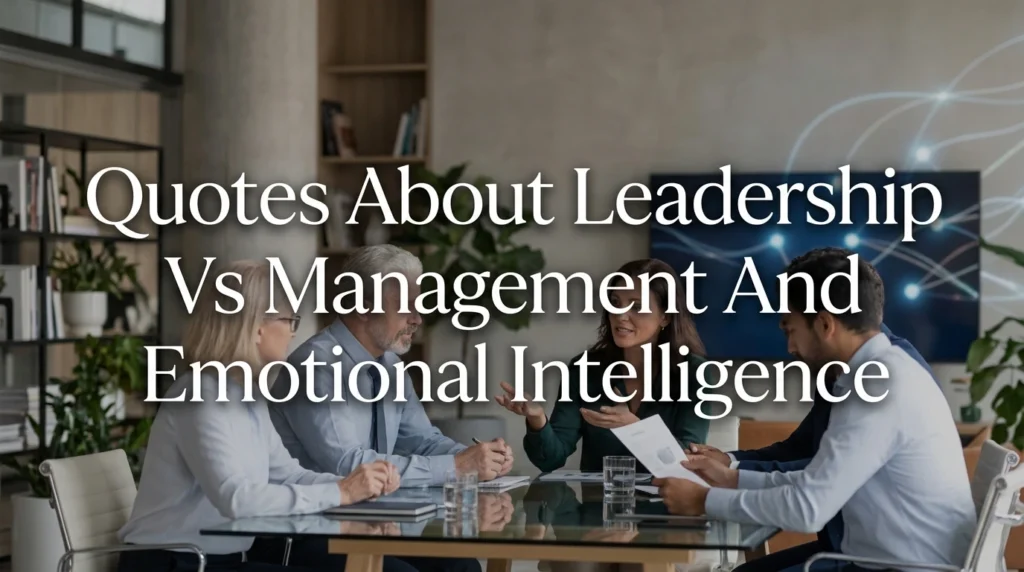 Quotes About Leadership Vs Management And Emotional Intelligence